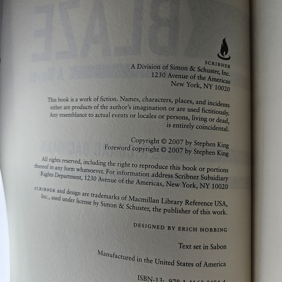 📖 BLAZE by Richard Bachman Foreword by Stephen King Hardcover 📖 $2/16 - Picture 2 of 16